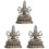 3Stk Retro Messing Guanyin Buddha Statue Für Desktop 2