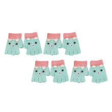 12Paare Fingerlose Kinderhandschuhe Gestrickte Mehrfarbig