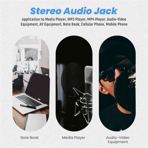 1/4" 6.5mm Stereo Audio PCB Panel Mount Headphone Jack Socket 6 Pin 2