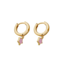 1Paar Stern Ohrclips Premium Legierung Pink Damen