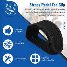 Soldier Fixed Gear Fixie BMX Bike Bicycle Anti-slip Double Adhesive Straps Pedal Toe Clip Strap Belt black