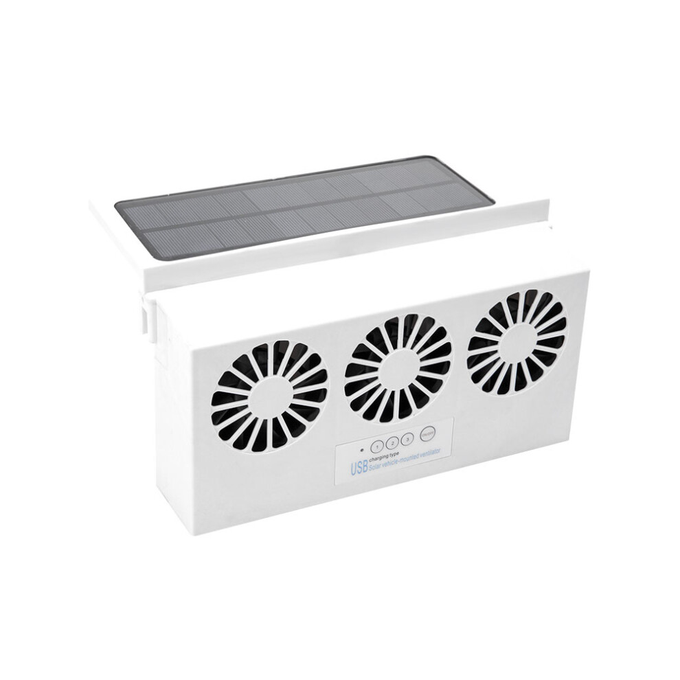 Car Cooling Fan Solar Powered Window Exhaust Ventilation Fan White 3593408431790