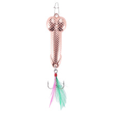 1Pcs Fishing Lures Tackle Hook Dick Spinner Spoon Pike VIB Wobble Tackle Hook(Rose gold 21g)