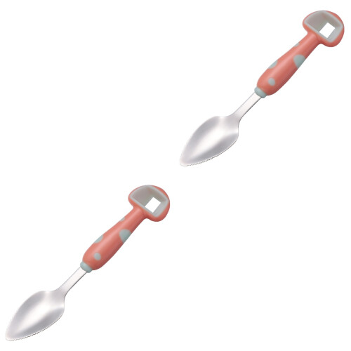 2Ud Cucharas Para De Bebé Acero Inoxidable Setas 2