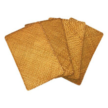 Pack Von 4, Natur Seegras Platz MatHand Gewebte Rechteckige Rattan Tisch Sets Stroh Tee Schalen Matte Potholder