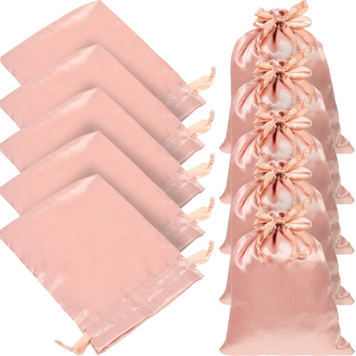 60Ud Bolsas De Rosa Oro Con Cordón Para Joyería