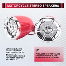 Motorrad Audio Stereo Lautsprecher Drahtloser MP3 Spieler Wasserdichtes FM Audio für Motor Roller Fahrrad ATV UTV