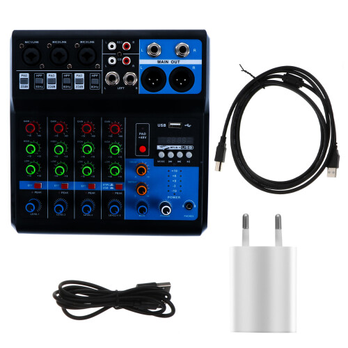 2Sets Wireless Audio Mixer 5-Kanal Mischkonsole Schwarz ABS Material