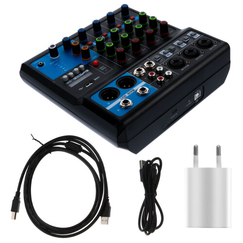 2Sets Wireless Audio Mixer 5-Kanal Mischkonsole Schwarz ABS Material 1
