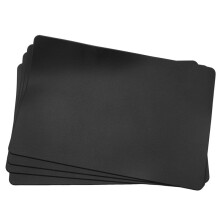 4PCS HitzebestäNdige Tischsets, Tischsets Aus Kunstleder, Wasserdicht, Rutschfest, Waschbare KüChen-Tischsets, (Schwarz)