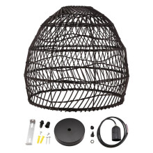 Lampa WisząCa Rattanowa Lampa WisząCa w Stylu Vintage LED Salon Jadalnia WystróJ Domu Kawiarnia Restauracja Hanglamp