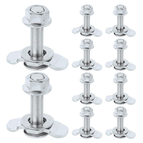 L Track Threaded Stud Fittings L-Track Threaded Double Stud Lug Fitting Tie Down, Used with L Track Rails, Silver