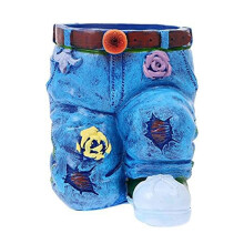 Jeans Fleur Pot de Plante DéCoratif Pot de Fleur DéCoration de Table Statue JardinièRe Pot de Fleur Petit Pot de Plante A