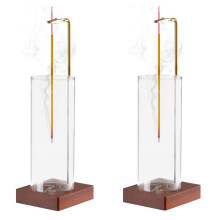 2 Pezzi Porta Incenso Timer per Yoga Supporto per Aromaterapia Incenso Bruciatore di Incenso Volante Anti-Cenere per Bastoncini con Vetro Rimovibile