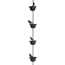 Bird Rain Chain Decorative Metal Rainwater Collection Chain Outdoor Garden Decor