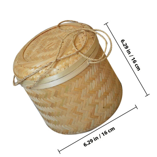 Cesta De Almacenamiento De Bambú Con Para , Y Té 1