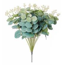 20 Pezzi di Piante Finte In Seta Foglia di Eucalipto Decorazioni DIY per La Casa Giardino Matrimonio Scrapbooking Fiore Artificiale