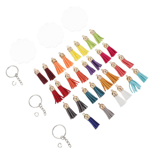 60Stk Sublimation Keyrings DIY Heat Transfer Set 1