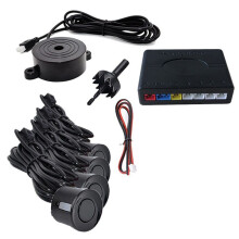 Car Parking Sensor Kit Universal 4 Sensors Buzzer Reverse Backup Sound Alert Indicator Probe System