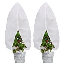 Plant Covers Freeze Protection Jacket, 2.6Ft x 4Ft Reusable Winter Drawstring Plant Covers with Zipper 2 Pack