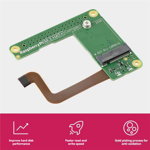 For Raspberry Pi 5 PCIE to M.2 HAT+ Compact Expansion Board NVMe SSD for Raspberry Pi 5 Accessories 2