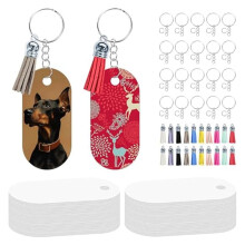 160Pcs Metal Aluminum Sublimation Keychain Blanks ,Double Sided Sublimation Blanks,Sublimation Blanks Car Key Chain