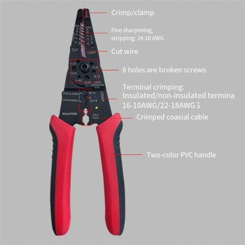 Multi-Function Pliers Automatic Wire Stripper Manual Crimping Pliers Professional Wire Stripping Tool Crimper Cutter 2