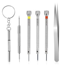 6 Peças Micro-Type Watchmaker Screwdriver 0.8-1.4mm Precision Screwdriver com Pinça para Óculos e Reparo de Joias