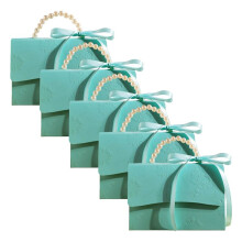 Elegante Scatola Regalo In Rilievo con Nastro di Raso e Manico In Perla, Scatola Regalo per San C