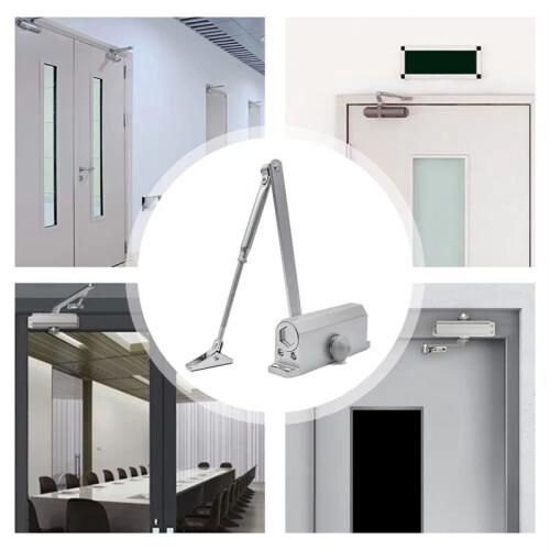 Automatic Door Closer Adjustable Door Stop Multifunctional Buffer Door Closer Suitable for Residential Decoration B 2