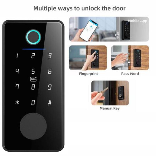 Tuya App Remote Control  Door Lock Deadbolt with Keys Fingerprint Lock Electronics Digital House Electronic Lock 2