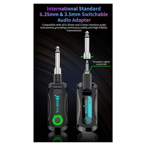 Upgrade 2.4G Guitar Wireless Transceiver System Low Latency Real- Transmission Guitar Wireless Transmitter Receiver 1