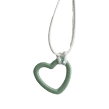 Collier avec pendentif en forme de cœur creux, mignon,-Vert