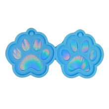 Moules de porte-clés en Silicone, lumière et ombre, boucles-Bleu