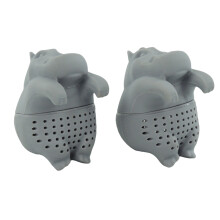 2Stk Hippo Teesieb Aus Silikon, Sicher Und Leicht Zu Reinigen