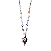 Collier mauvais œil, épingles d'oreille,-Collier noir