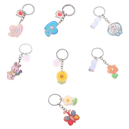 Porte-clés à breloques en acrylique, fleur,-fleur papillon 1