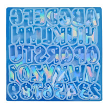 Moule holographique en forme de petite lettre, en Silicone,-Bleu