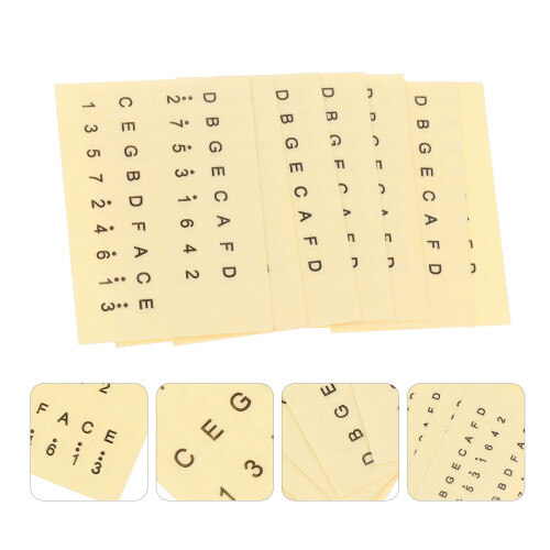 6Ud Pegatinas De Notas Para Piano De Dedo Material Papel Amarillo 2