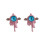 Collier chaîne mauvais œil, épingles-Boucles d'oreilles rouges 1