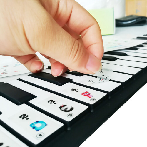 3Pièces Stickers Piano PVC Multicolores Accessoires Clavier Débutants 2