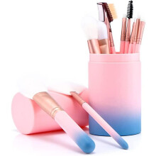 Make-up-Pinsel aus Synthetikfasern, schnelltrocknend und leicht zu reinigen, pinkes Design, professionelles Set für makelloses Gesichts- und