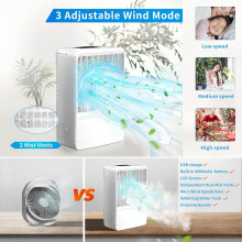 Personal Air Cooler For Home Office, Portable AC Air Conditioners With Evaporative Cooler Technology, Oscillating Fan & Timer, Ideal For Personal Use