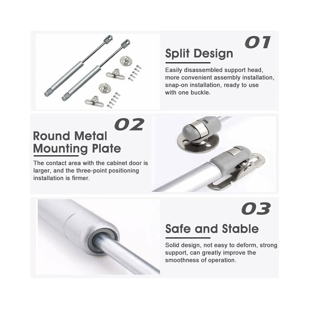 Cabinet Hinge Upgrade: Gas Strut With Vacuum Hydraulic Core For Smooth Automatic Expansion And Soft Open Lid, 2Pcs For Maximum Angle 100 Degrees 9169997086686