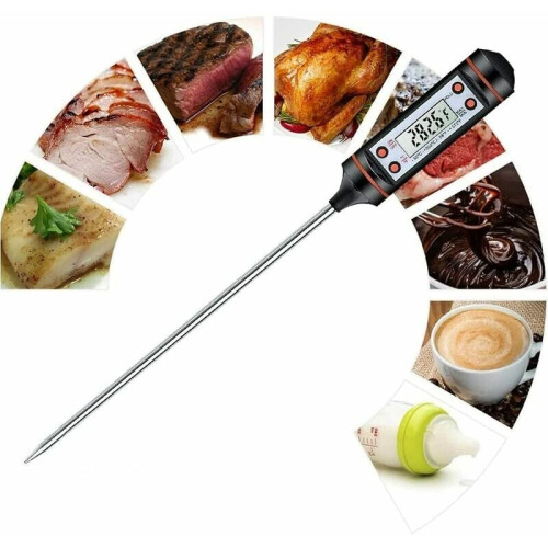 Precision Digital Thermometer for Cooking, Incorporating Stainless Steel Probe & Multi-function Display, Ensuring Safe and Convenient Storage 1