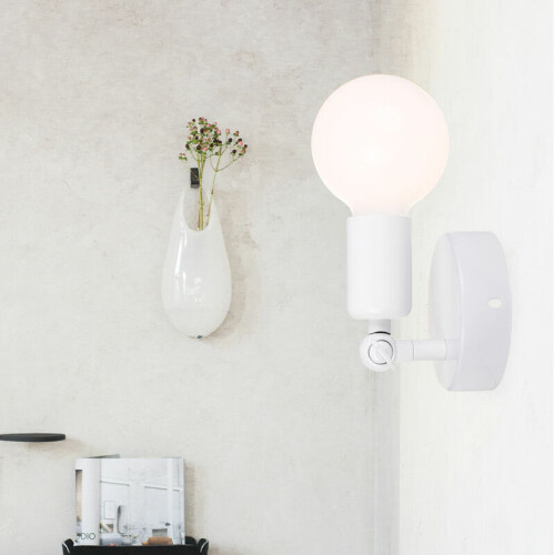 Lâmpadas compatíveis com base E27, abajur retrô para corredor e sala de jantar, luminária de parede com lâmpada exposta e cabeça ajustável, 1