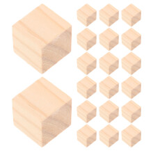 80Pièces Cubes En Bois Naturels Beige Pour Bricolage Jeu Éducatif