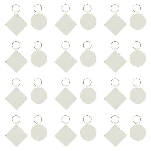 24Pièces Porte-Clés Blancs En Bois Mdf Pour Sublimation DIY