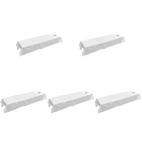 5Pcs Multi-Functional White Massage Table Sheets with Face Hole Cover 1