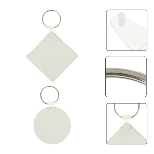 24Pièces Porte-Clés Blancs En Bois Mdf Pour Sublimation DIY 2